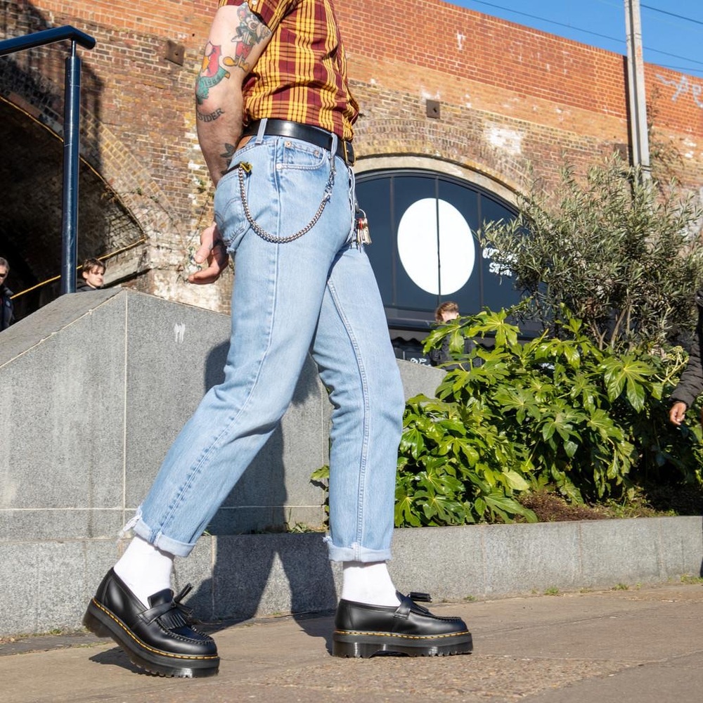 Dr. Martens ADRIAN LEATHER PLATFORM TASSEL LOAFERS brand new no box - Picture 2 of 7